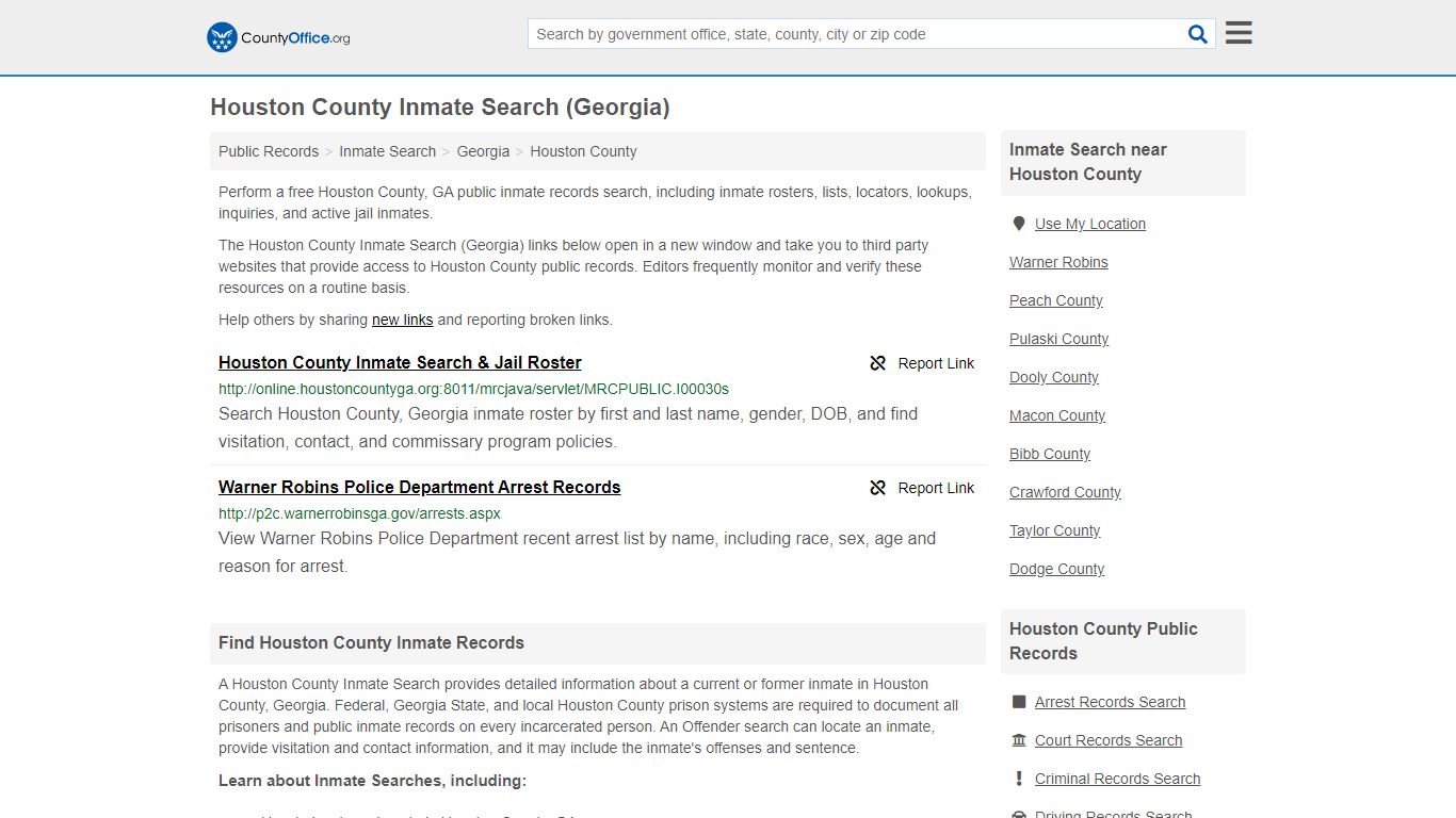 Inmate Search - Houston County, GA (Inmate Rosters & Locators)